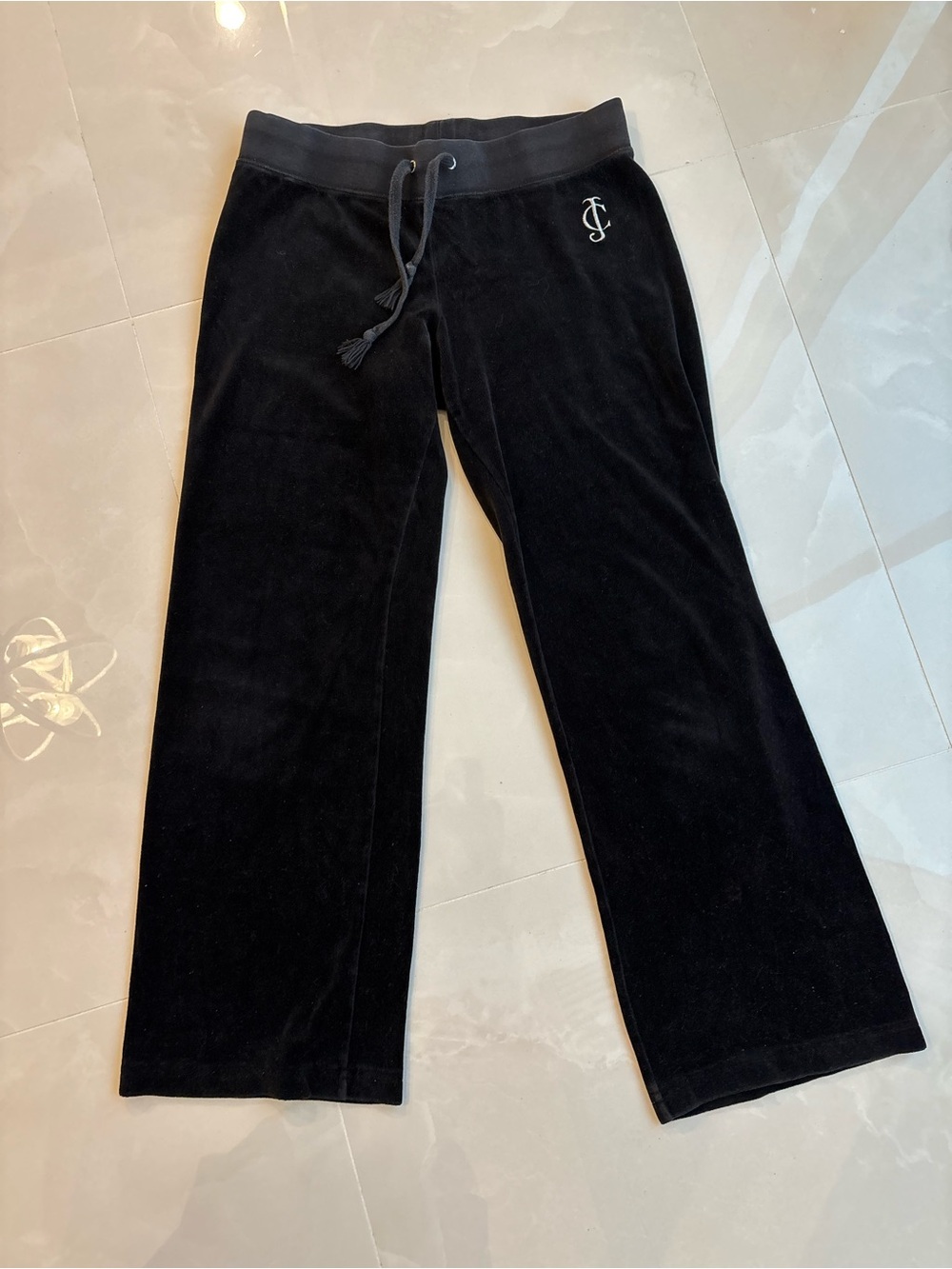 Juicy Couture Vintage Black Velour Trackpants